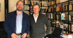 El alcaldable del PP, Germán Beardo, junto al catedrático Diego Ruiz Mata.