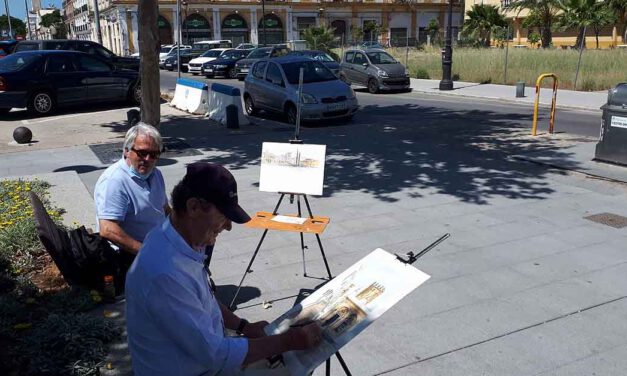 Once acuarelistas y pintores colaboran en dar visibilidad a la Plaza de la Pescadería