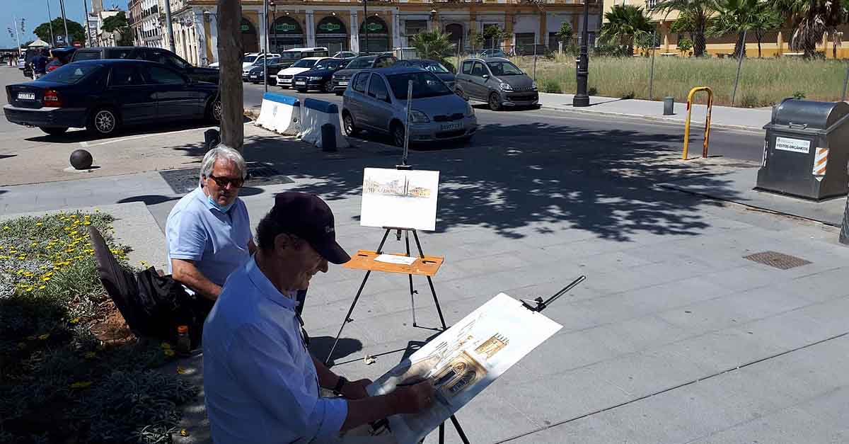 Once acuarelistas y pintores colaboran en dar visibilidad a la Plaza de la Pescadería