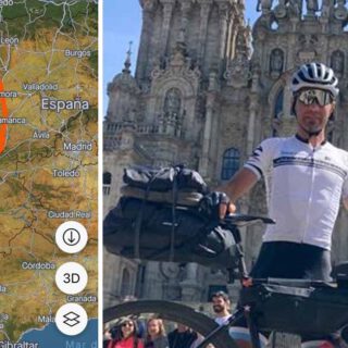 El portuense Carlos Molina completa el Camino de Santiago en bicicleta por la Vía de la Plata en una semana