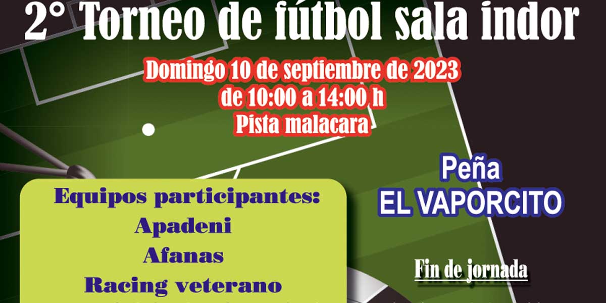 El segundo Torneo de Fútbol Sala Indor de la Peña El Vaporcito y la Asociación La Gaviota se disputa este domingo