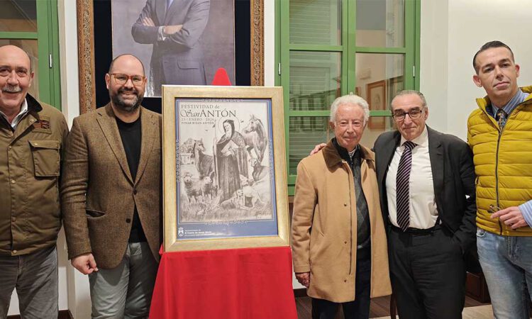 Un dibujo a carboncillo de Pedro Payán Fernández anuncia la festividad de San Antón