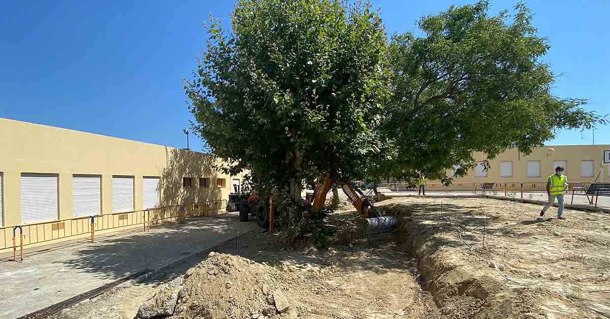 El Ayuntamiento arregla los hundimientos del patio del CEIP Marqués de Santa Cruz
