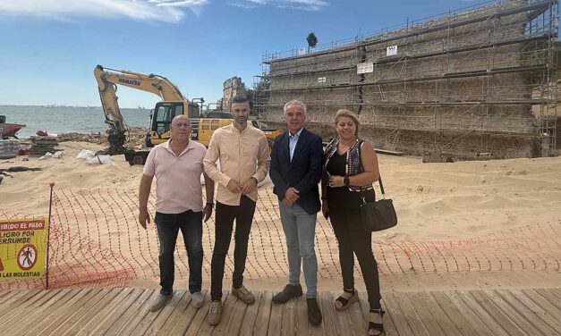 Avanza la rehabilitación de la Muralla de Santa Catalina tras los daños de los temporales