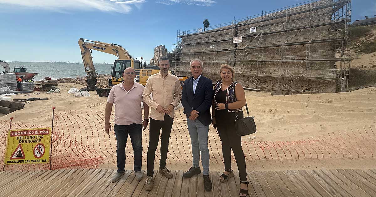 Avanza la rehabilitación de la Muralla de Santa Catalina tras los daños de los temporales