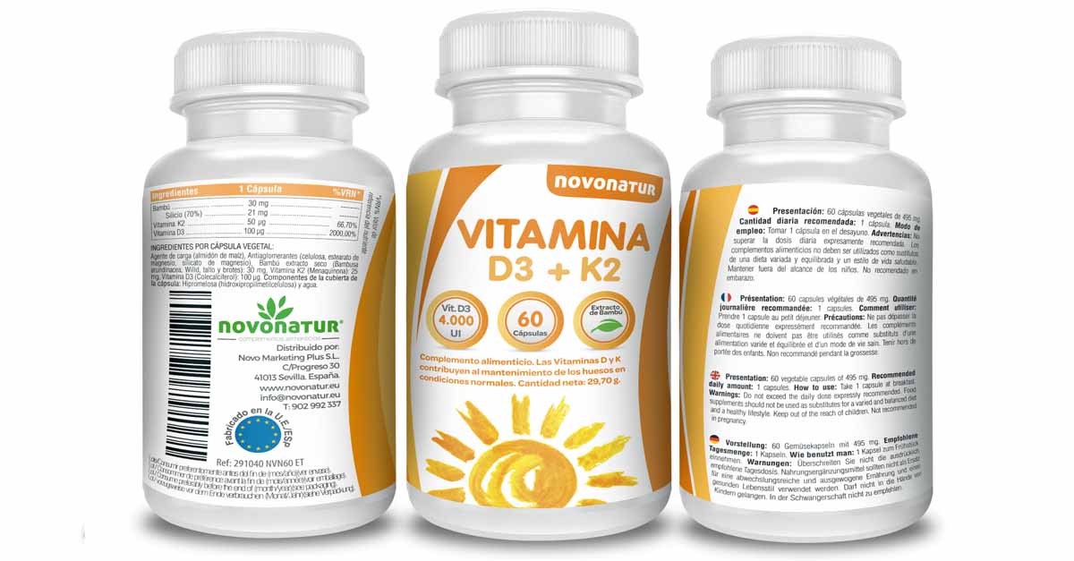 La venta de vitamina D3+k2 de Novonatur se incrementa en un 300%