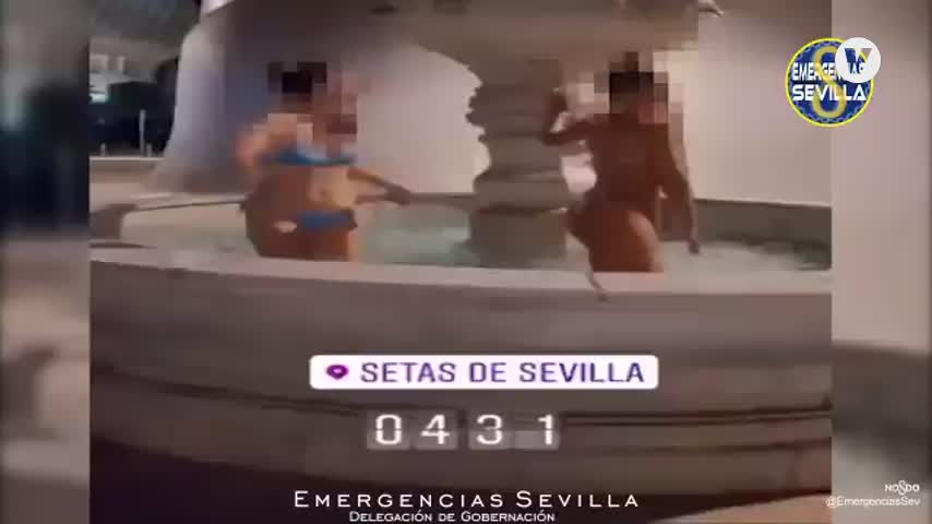 Identifican por Instagram a la joven que se bañó en una fuente pública de Sevilla