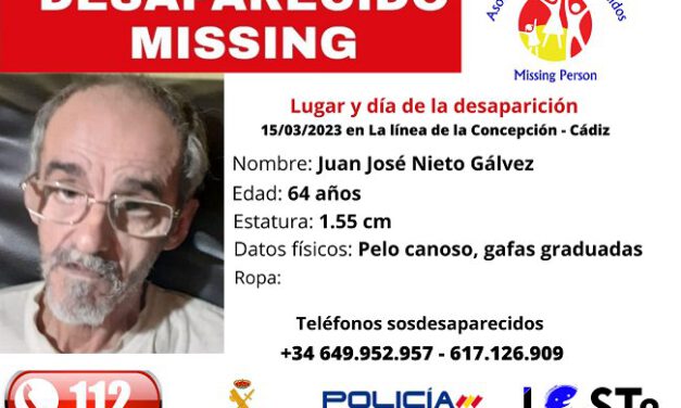 Se amplía la alerta por la desaparición de un hombre de 64 años en La Línea