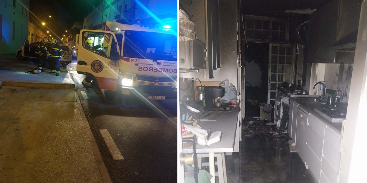 Bomberos rescatan en El Puerto a una persona atrapada en su vivienda tras incendiarse la cocina