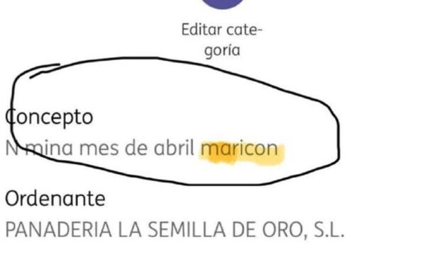 Una empresa malagueña paga el sueldo a un empleado con el concepto "nómina abril maricón"