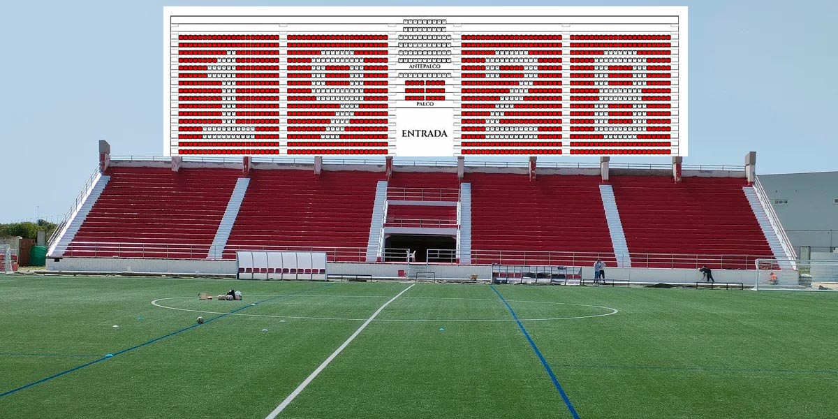 La grada de Tribuna se renueva con un guiño al centenario del Racing Club Portuense