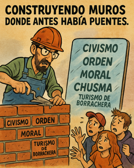 Viñeta sobre muros y juventud