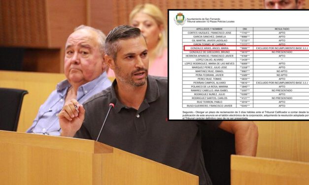 Ángel González (PSOE), excluido de unas oposiciones en San Fernando por un requisito que nunca cumplió