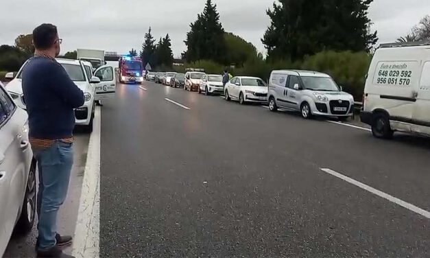 Cortada la AP-4 en sentido Cádiz por desprendimientos provocados por las lluvias