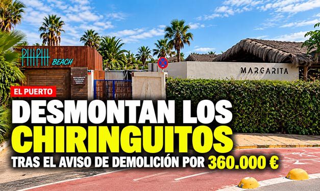 Los empresarios desmontan los chiringuitos de Puerto Sherry tras el aviso de demolición por 360.000 euros