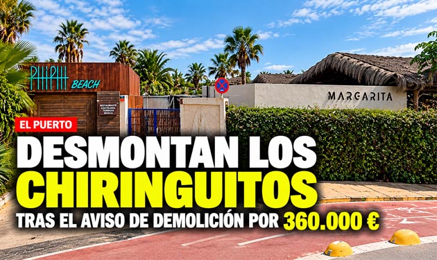 Los empresarios desmontan los chiringuitos de Puerto Sherry tras el aviso de demolición por 360.000 euros