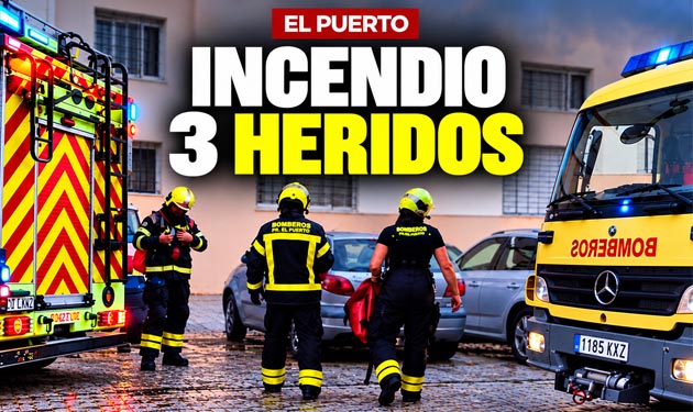Un incendio calcina una vivienda en El Puerto y deja tres heridos