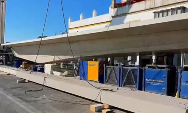 La segunda pasarela sobre el Guadalete alcanza ya casi el 64% de ejecución